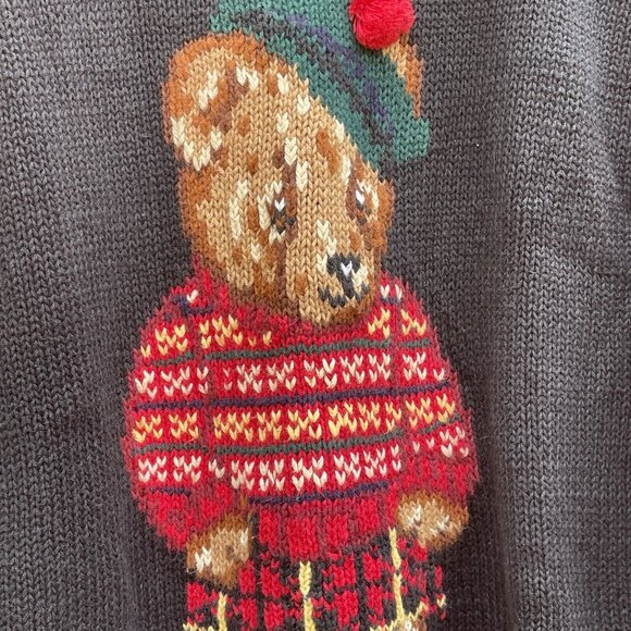 The Eagle's Eye Knit Sweater Womens Med Scottish Bear 1993 Grandma Cottage Core - Picture 5 of 11